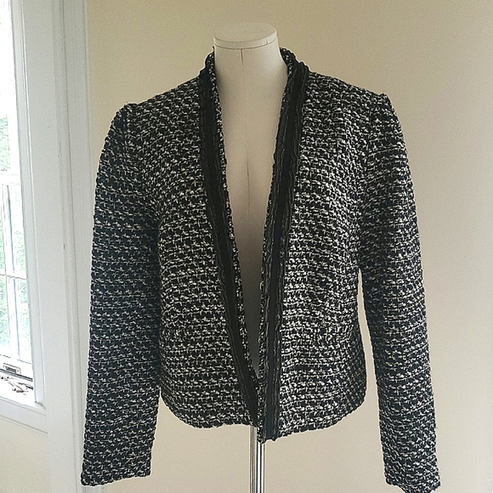 Talbots Black and White Tweed Blazer NWT